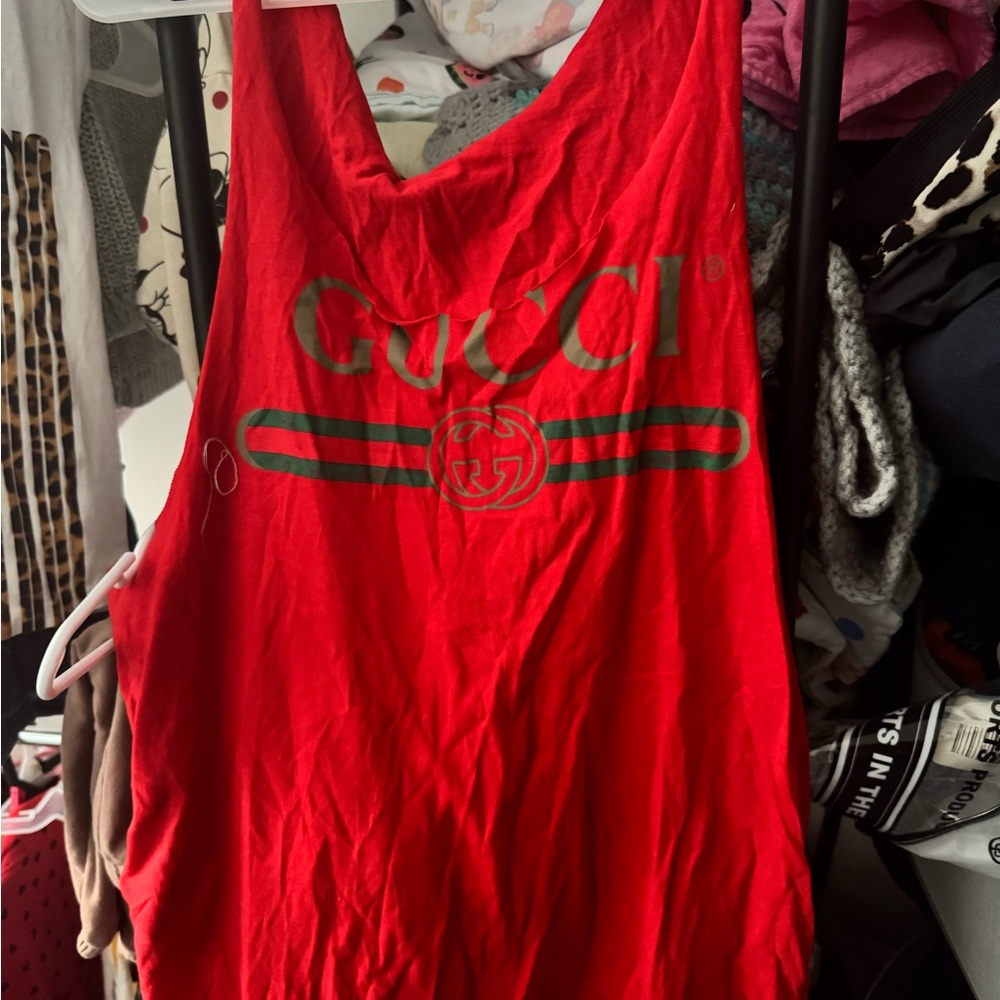 Gucci Bold Red Sleeveless Top